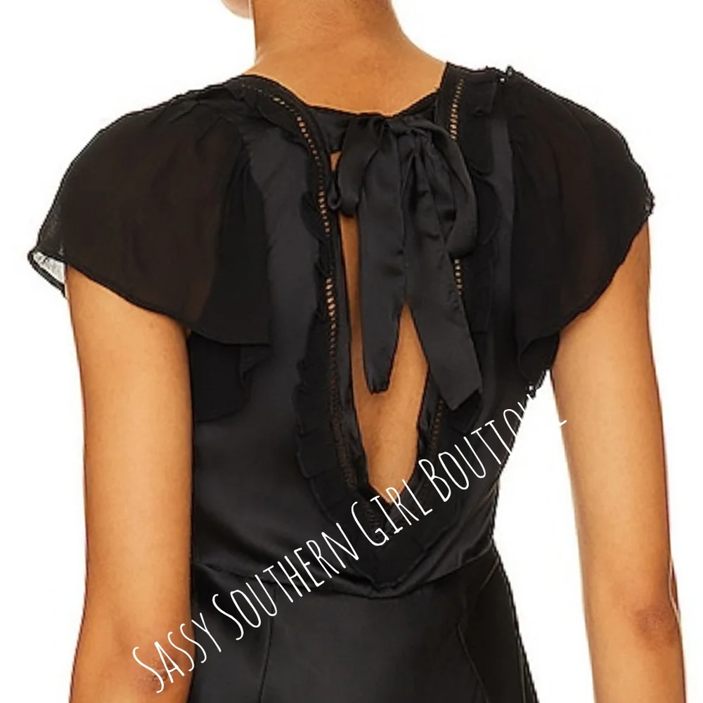 🆕⭐Free People black satin baby mini dress